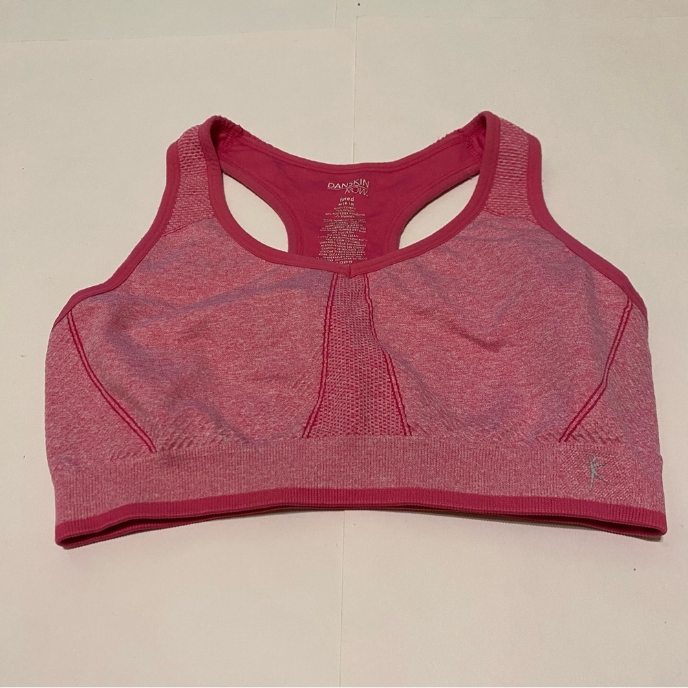 ⭐️DANSKIN NOW! Pink & gray sports bra size medium (8-10)